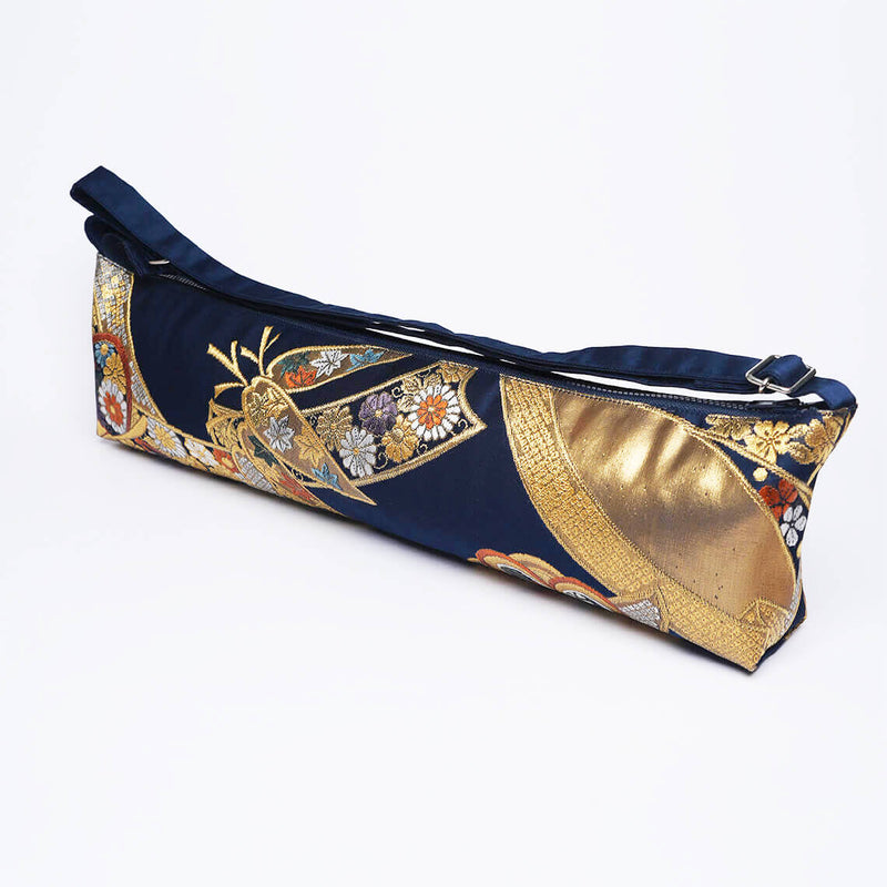 Kimono Obi Silk Flute Bag – Floral and Bamboo