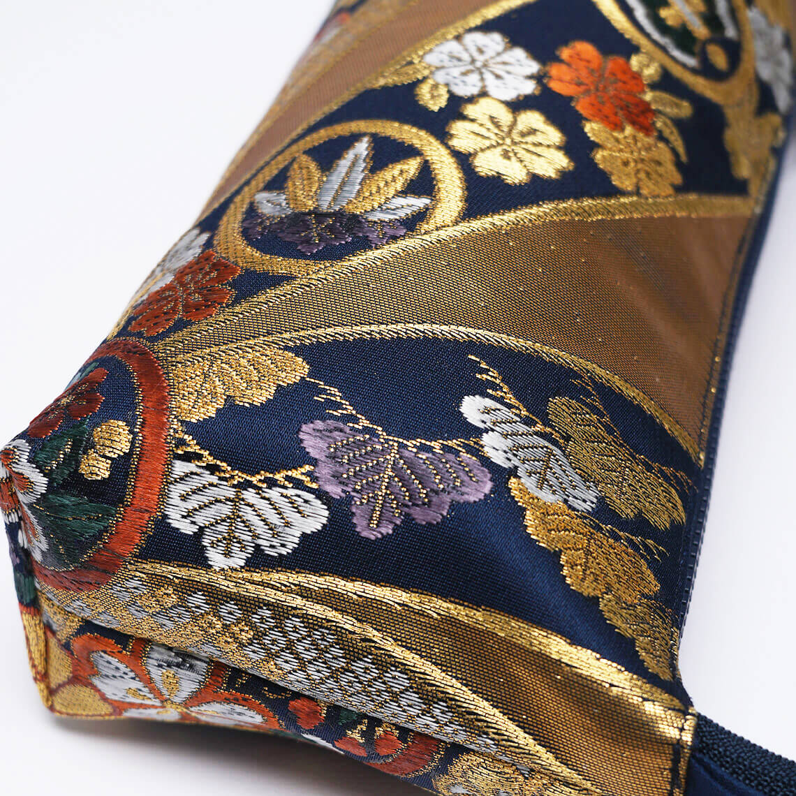 Kimono Obi Silk Flute Bag – Floral and Bamboo