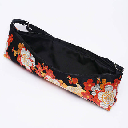 Kimono Obi Silk Flute Bag – Plum Blossom