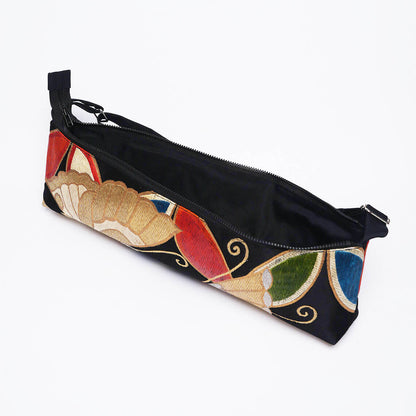 Kimono Obi Silk Flute Bag – Golden Butterfly