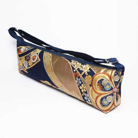 Kimono Obi Silk Flute Bag – Floral and Bamboo