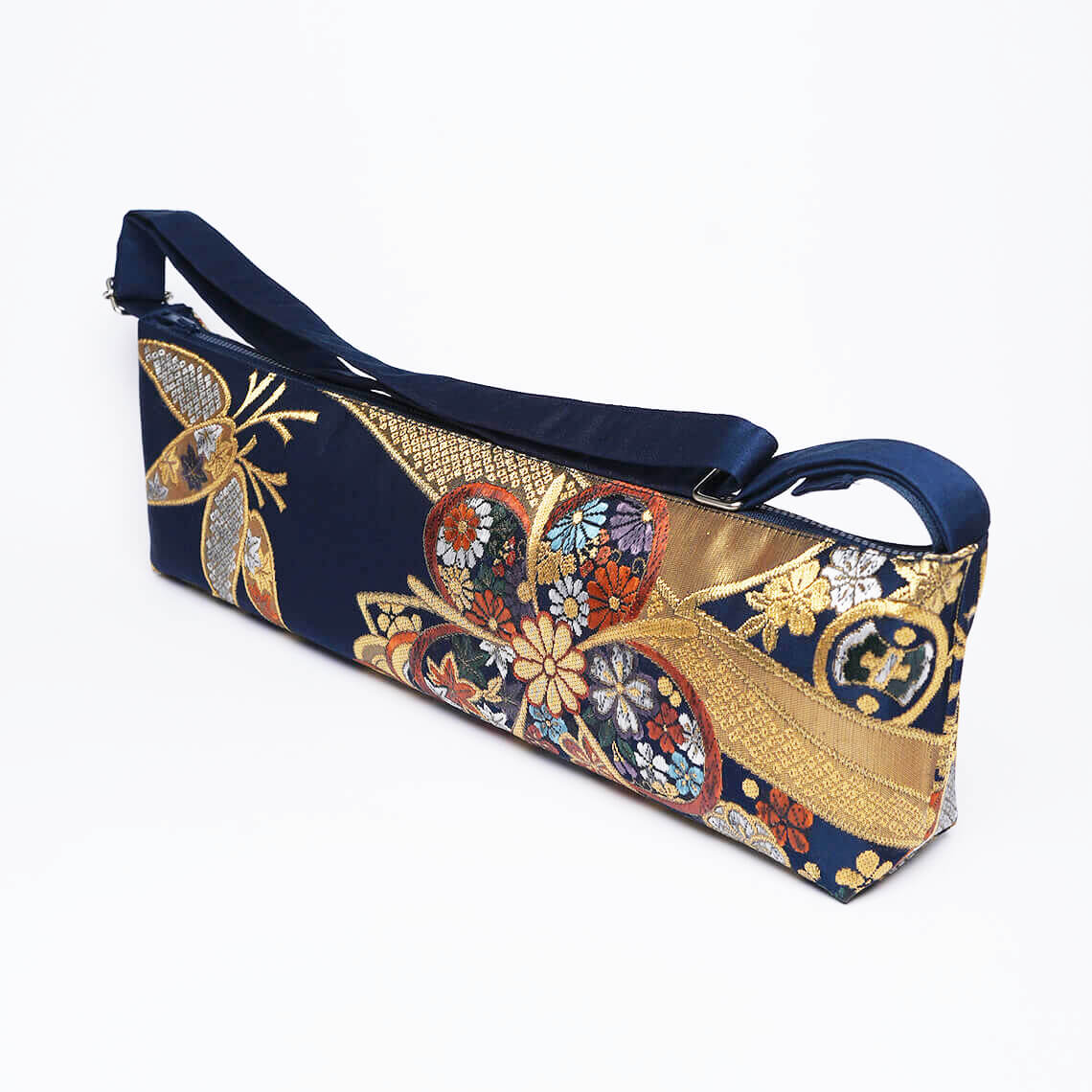 Kimono Obi Silk Flute Bag – Floral and Bamboo