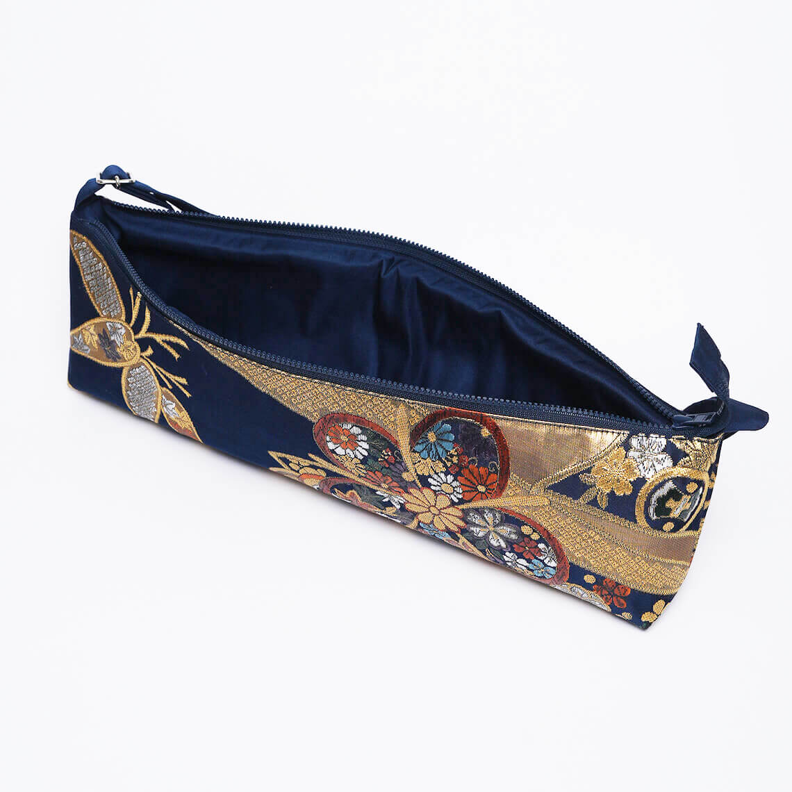 Kimono Obi Silk Flute Bag – Floral and Bamboo