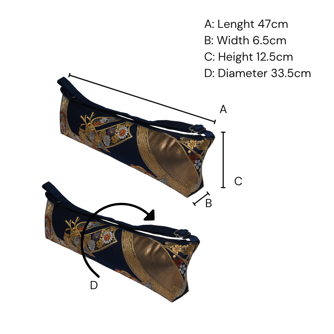 Kimono Obi Silk Flute Bag – Floral and Bamboo