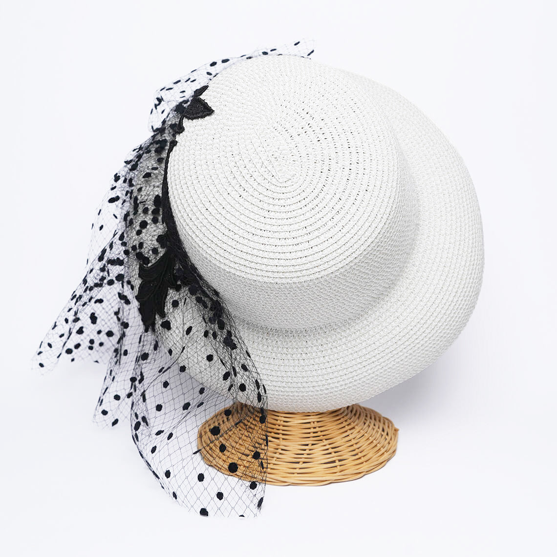 Elegant White Tulle Hat