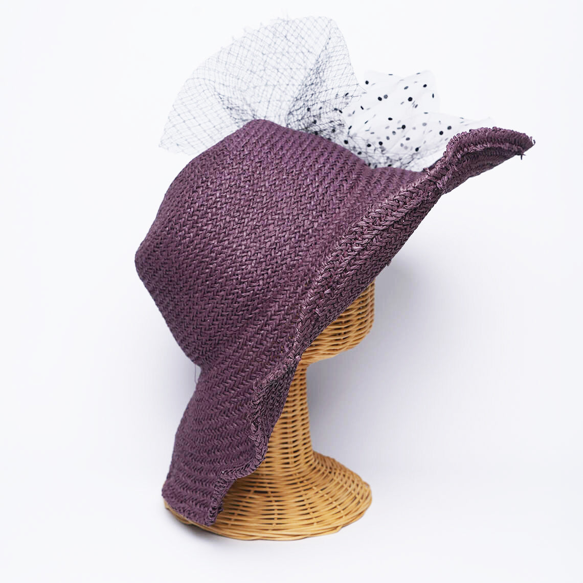 Purple Bloom Raffia Hat