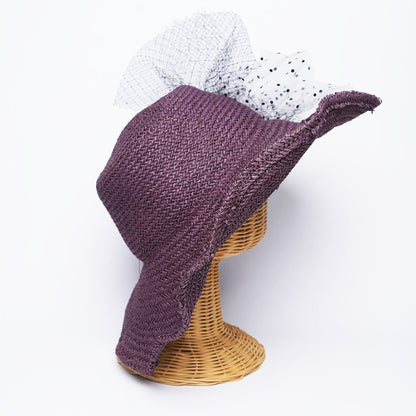 Purple Bloom Raffia Hat